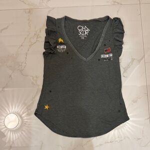 Chaser Green Ruffled Women's Top